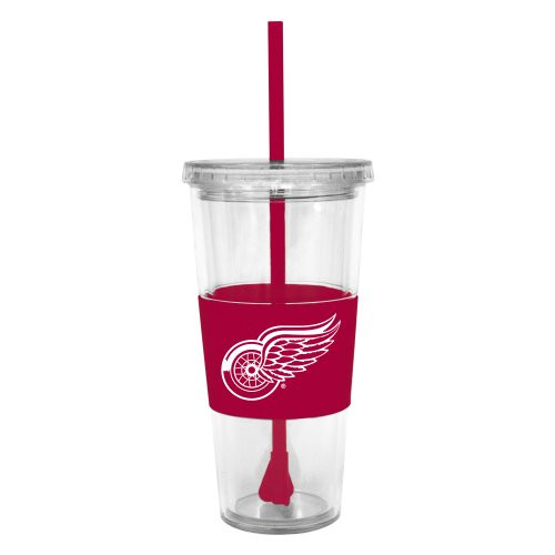 NHL Detroit Red Wings Insulated Tumbler with Rubber Sleeve and Stir Straw, 22-ounce NHL Detroit Red Wings Insulated Tumbler with Rubber Sleeve and Stir Straw, 22-ounce