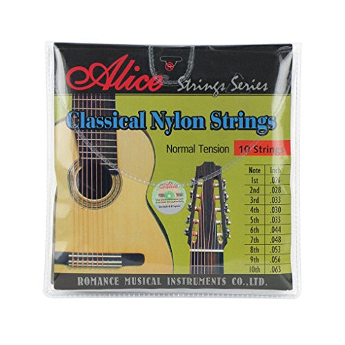 Alice Clear Nylon Strings Normal .026-.063 Guitar Strings Set for 10 Strings Classical Guitar Part