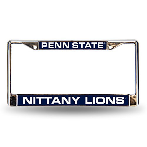 NCAA Rico Industries Laser Cut Inlaid Standard Chrome License Plate Frame, Penn State Nittany Lions - Blue Insert NCAA Rico Industries Laser Cut Inlaid Standard Chrome License Plate Frame, Penn State Nittany Lions - Blue Insert