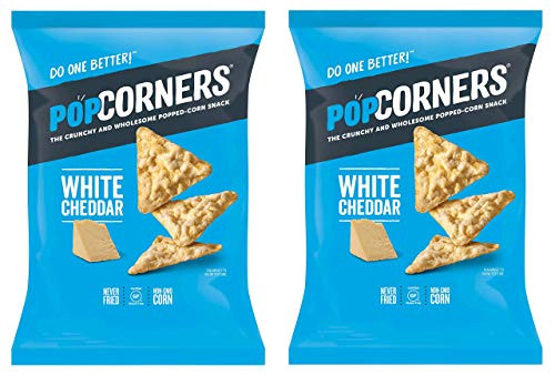 PopCorners PopCorn Snack Chips Pack of 2 5oz Bags White Cheddar PopCorners - SET OF 2