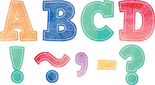 Teacher Created Resources Watercolor Bold Block 3" Magnetic Letters