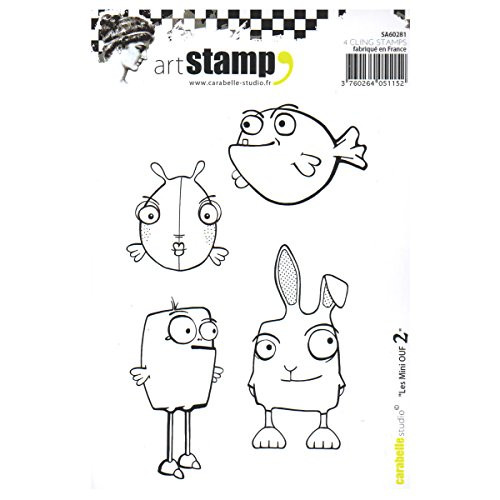 Carabelle Studio Cling Art, Mini Creatures Part Two, for Paper Craft Stamping Projects, Cardmaking and Scrapbooks, usone size, Multi-colored