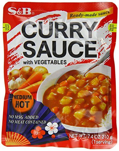 S and B Curry Sauce with Vegetables Medium Hot, 7.4-Ounce Pack of 10