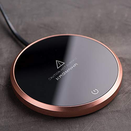 Coffee Mug Warmer - KRGMNHR Smart Coffee Warmer with Auto Shut Off for Home Office Desk Use, Electric Cup Warmer Heating Plate for Cocoa,Tea, Water, Milk, Rose GoldUpgrade Sleep Mode