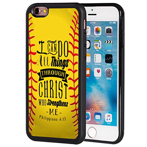 iPhone 6S Case,iPhone 6 Case,AIRWEE Slim Anti-Scratch Shockproof Silicone TPU Back Protective Cover Case for Apple iPhone 6/6S 4.7 inch,Philippians 413 Softball Baseball Basketball Christian