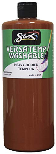 Sax Washable Versatemp Heavy Bodied Tempera Paint, Brown, 1 Quart