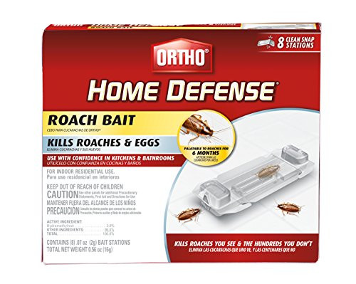 Ortho 0464912 Defense Roach Bait-Kills Cockroaches  and  Eggs in Your Home, Palatable for 6 Months, Includes 8 Individual Stations