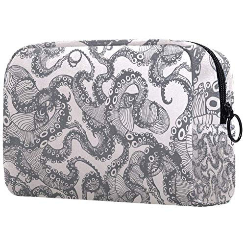 Inhomer Cosmetic Bag for Women Octopus Beard Travel Makeup Case Handy Pouch Organizer Toiletry Bag Gifts Inhomer Cosmetic Bag for Women Octopus Beard Travel Makeup Case Handy Pouch Organizer Toiletry Bag Gifts