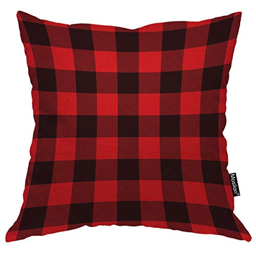 Moslion Plaid Throw Pillow Covers Classic Lumberjack Checkered Gingham Lattice Square in Red Black Pillow Cases 20x20 Inch Decorative Square Cushion Canvas Cotton Linen Couch Chair Bedroom Moslion Plaid Throw Pillow Covers Classic Lumberjack Checkered Gingham Lattice Square in Red Black Pillow Cases 20x20 Inch Decorative Square Cushion Canvas Cotton Linen Couch Chair Bedroom