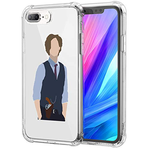 iPhone 8 Plus Case,Brown Hair Man Pattern Clear with Design Transparent iPhone 7 Plus Case with TPU Bumper Protective Case for Girls Women,Compatible with Apple iPhone 8 Plus/7 Plus