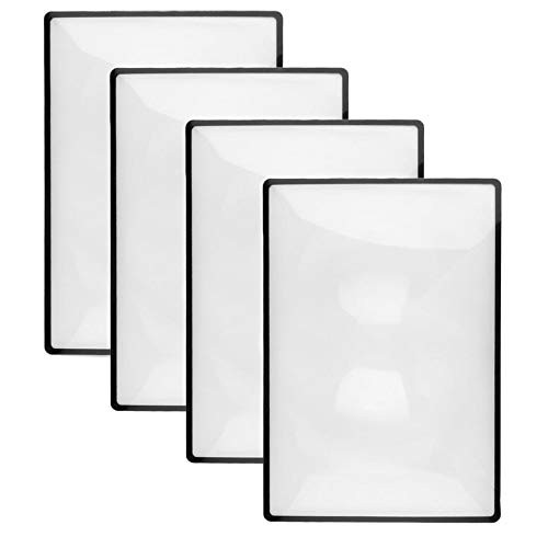 MISAZ 15 Pieces Page Magnifying Sheet, 3X PVC Lightweight Ultra-Thin Lens Card Magnifiers, Magnifying Glass for Reading Small Patterns, Maps and Books, Low Vision Aids  and  Solar Projects