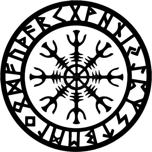Rune Protection Norse Odin Vikings Thor Vinyl Decal Sticker for Home Office Decor Vehicle Window Sign Size- 15 inch / 38 cm Tall and Color- Matte White