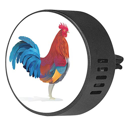 Rooster 2pcs Car Diffuser Aromatherapy Essential Oil Diffuser EVA Locket Air Freshener Vent Clip for Car Office Home