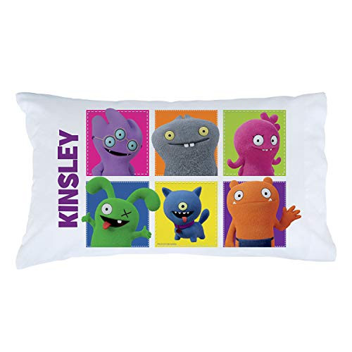 Personalized Uglydolls Pillowcase, Character on White Cover, Official Licensed Product, 20x31, STD/Queen