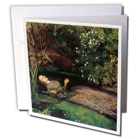 3dRose Greeting Cards, 6 x 6 Inches, Pack of 6, Ophelia By John Everett Millais (gc_130170_1)