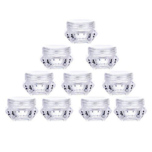 100Pcs Clear Refillable Empty DIY Cosmetic Pot Jars Case Diamond-shape Sample Bottles Vials Container for Eye Shadow Nails Powder Jewelry Makeup Cream Lotion Storage Travel Small Jar 5G 100Pcs Clear Refillable Empty DIY Cosmetic Pot Jars Case Diamond-shape Sample Bottles Vials Container for Eye Shadow Nails Powder Jewelry Makeup Cream Lotion Storage Travel Small Jar 5G