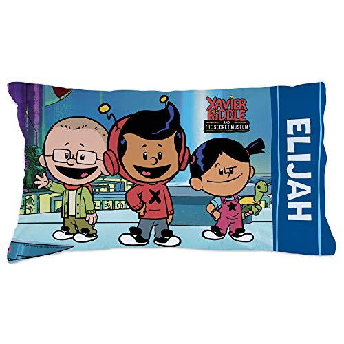 Personalized Xavier Riddle and The Secret Museum Pillowcase with Group Design on Blue Cover - Custom Name Printed on Official Licensed Product, 20x31, STD/Queen Personalized Xavier Riddle and The Secret Museum Pillowcase with Group Design on Blue Cover - Custom Name Printed on Official Licensed Product, 20x31, STD/Queen