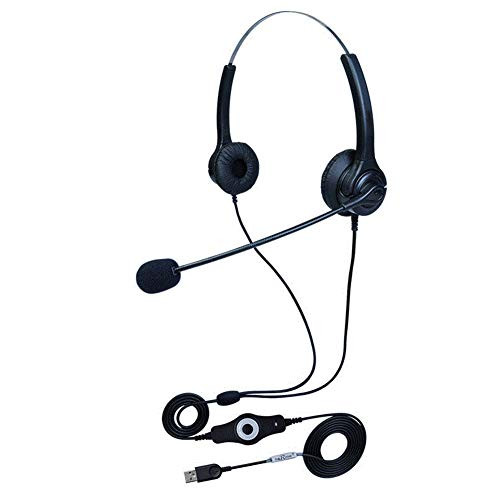 Wired Computer Headset, USB Headset with Microphone, Noise Cancelling PC Headphone, for Business Skype Softphone Call Center Office