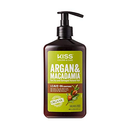 Kiss Color  and  Care Argan  and  Macadamia For Dry and Damaged Natural Hair Leave in Conditioner 13.5 fl. oz // 400 mL