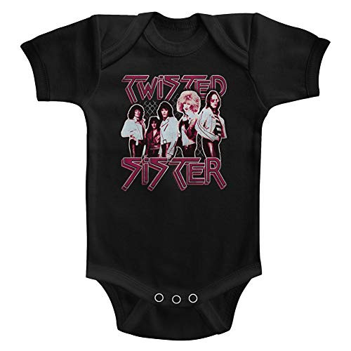 American Classics Twisted Sister Heavy Metal Band Twisted Dee Snider Infant Baby Snapsuit Romper Black