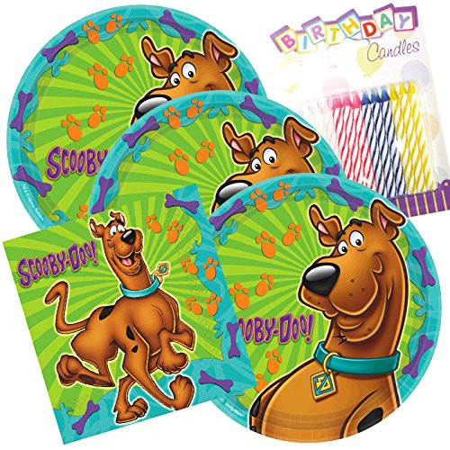 Lobyn Value Pack Scooby Doo Party Plates and Napkins Serves 16 With Birthday Candles Lobyn Value Pack Scooby Doo Party Plates and Napkins Serves 16 With Birthday Candles