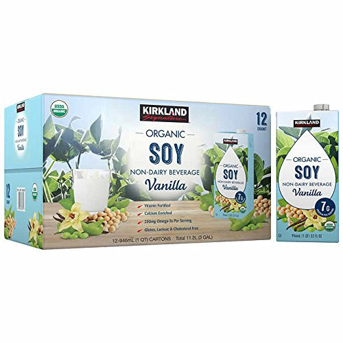 Kirkland Signature Organic Non-Dairy Vanilla Soy Beverage Cartons 12 ct. 32 fl. oz