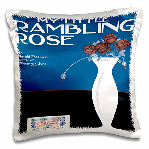 3D Rose My Little Rambling White Vase of Red Roses Design Pillowcase, 16inch  x 16inch