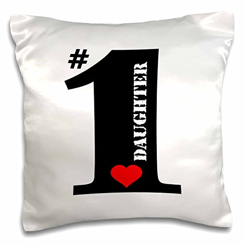 3dRose Number Nurse-Big Numeral One with Red Heart Pillow Case 16 x 16
