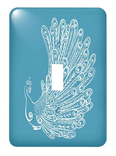 3dRose lsp_192654_1 Chic White Peacock Toggle Switch