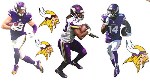 Minnesota Vikings Mini FATHEAD Graphics Team Set Official NFL Vinyl Wall Graphics - ADAM THIELEN, Stefon Diggs, Dalvin Cook - Each Player 7inch  INCHES Tall