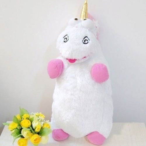 NEW 16inch  inch Despicable Me Fluffy Unicorn White Soft Plush Doll Fluffy Toy Gift