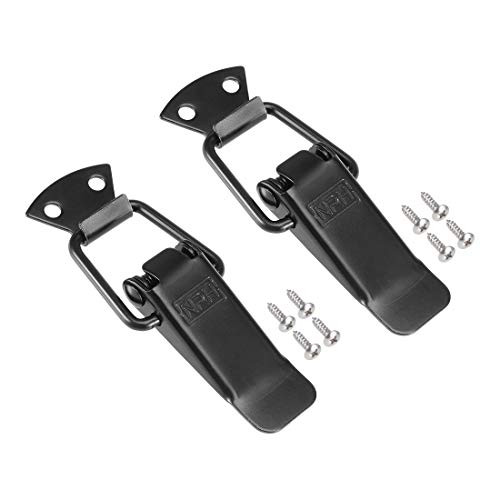 uxcell Spring Loaded Toggle Latches Lock Hasp Catch, 110mm Length, for Cabinet Box Case Chest Trunk, Stainless Steel, Pack of 2