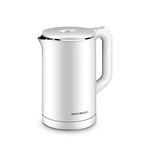 Electric Kettle, 1.7L 1500W Double Wall 100 percent Stainless Steel BPA-Free Cool Touch Tea Kettle Water Boiler with Overheating Protection, Cordless with Auto Shut-Off and Boil-Dry