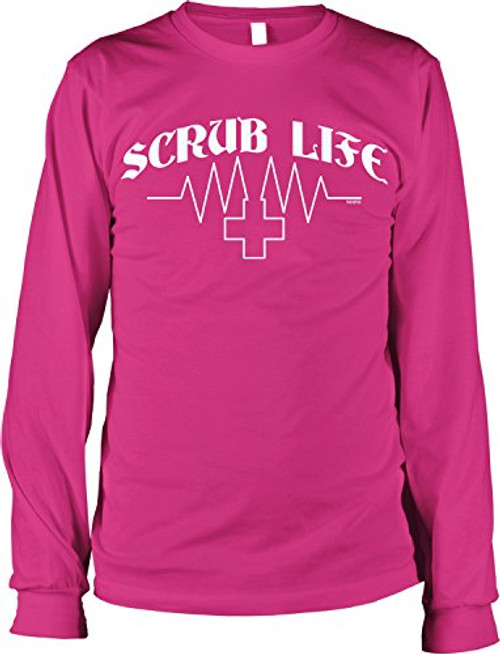 NOFO Clothing Co Scrub Life with Heartbeat Rhythm Men's Long Sleeve Shirt, L Helic NOFO Clothing Co Scrub Life with Heartbeat Rhythm Men's Long Sleeve Shirt, L Helic