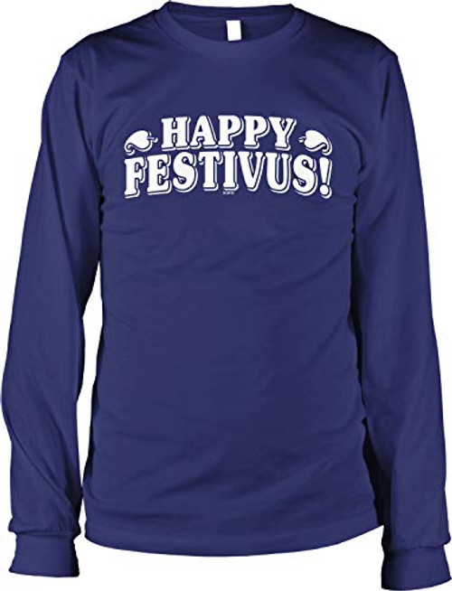 NOFO Clothing Co Happy Festivus Men's Long Sleeve Shirt, XL Navy NOFO Clothing Co Happy Festivus Men's Long Sleeve Shirt, XL Navy