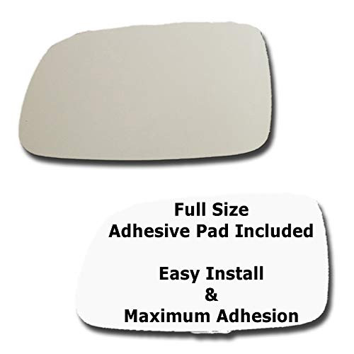 Mirror Glass plus  Full Size Adhesive Pad for 1999-2004 Jeep Grand Cherokee Driver Side Replacement - Dim Fit Over