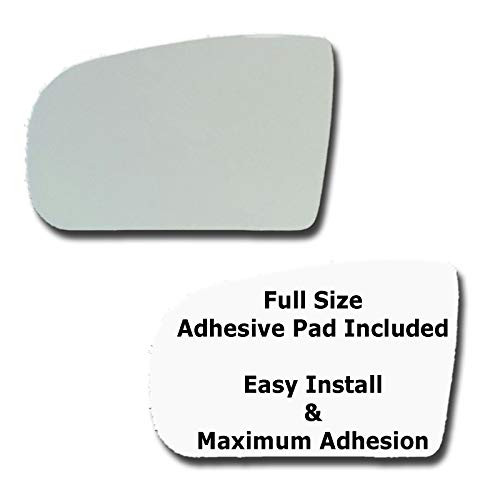 Mirror Glass plus  Full Size Adhesive Pad for 2000-2003 Mercedes-Benz E320 Driver Side Replacement - Dim Fit Over