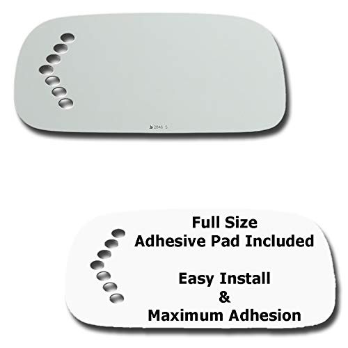 Mirror Glass plus  Full Size Adhesive Pad for 2003-2005 Cadillac DeVille Driver Side Replacement