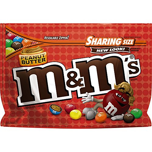 M and M'S Peanut Butter Chocolate Candy Sharing Size 9.6-Ounce Bag Pack of 8