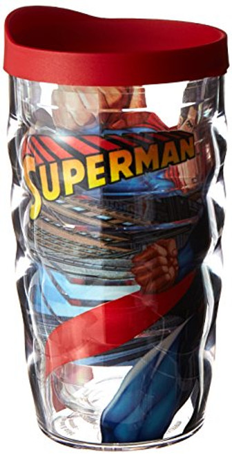 Tervis 1132636 Superman Tumbler with Wrap and Red Lid 10oz Wavy, Clear Tervis 1132636 Superman Tumbler with Wrap and Red Lid 10oz Wavy, Clear
