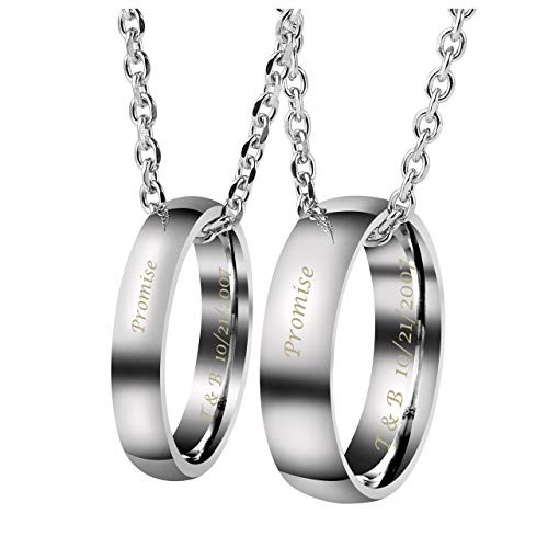 Personalized Master Custom Engraved Name His and Hers Real Love Matching Rings Set Stainless Steel Couples Pendant Necklaces for Engagement Wedding Valentine's Day Anniversary Personalized Master Custom Engraved Name His and Hers Real Love Matching Rings Set Stainless Steel Couples Pendant Necklaces for Engagement Wedding Valentine's Day Anniversary