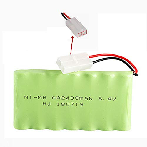 8.4V 2400mAh NiMH Battery Pack Rechargeable AA Battery with Standard Tamiya Connector for RC Car RC Truck Tank 1 Pack