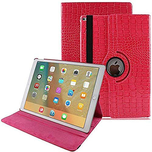 elecfan iPad 6 9.7'' Case 2018, Flip Folio Protective Case 360 Rotating Case Cover Smart Stand Case PU Leather Slim Sleeve for iPad Air/iPad Air 2/2017 iPad 5/2018 iPad 6 9.7 inch - Rose Red