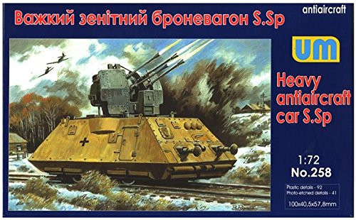 Plastic model German Heavy antiaircraft car S.Sp WWII 1/72 UM 258
