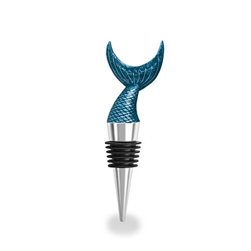 Wink Wine Bottle Stopper, Turquoise Mermaid Tail