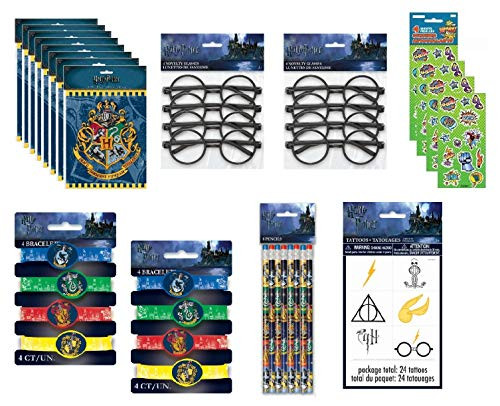 Party Bundle Harry Potter Birthday Party Favor Set includes Loot Bags, Tattoos, Stickers, Pencils