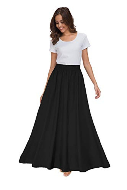 Sinono Womens Chiffon Retro Maxi Skirt Vintage Ankle-Length Skirts XXX-Large, Black Sinono Womens Chiffon Retro Maxi Skirt Vintage Ankle-Length Skirts XXX-Large, Black