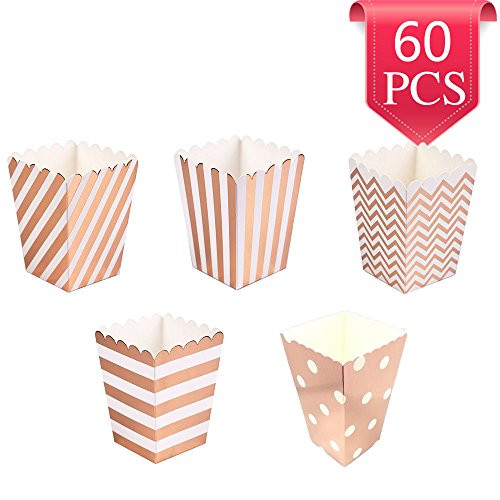 Popcorn Boxes Cardboard Candy Boxes for Birthday Bridal and Baby Shower Carnival/Graduation/Party/Movie/Fiesta Dessert Tables Wedding Party Supplies 60pcs Rose Gold Popcorn Boxes Cardboard Candy Boxes for Birthday Bridal and Baby Shower Carnival/Graduation/Party/Movie/Fiesta Dessert Tables Wedding Party Supplies 60pcs Rose Gold
