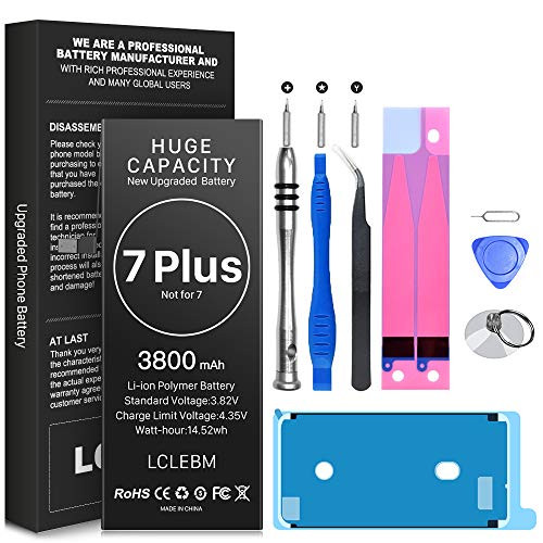 3800mAh LCLEBM Battery for iPhone 7 Plus NOT for 7, New 0 Cycle Higher Capacity Battery Replacement for iPhone 7 Plus with Complete Repair Tools Kits - Upgraded