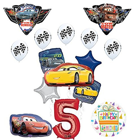 Disney Pixar Cars inch 3inch  5th Birthday Party Supplies and Balloon Decorations